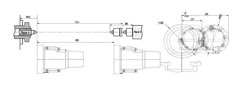 ТС1625Ф3 Карта можливостей верстата з дванадцятипозиційною револьверною головкою УГ9326-06